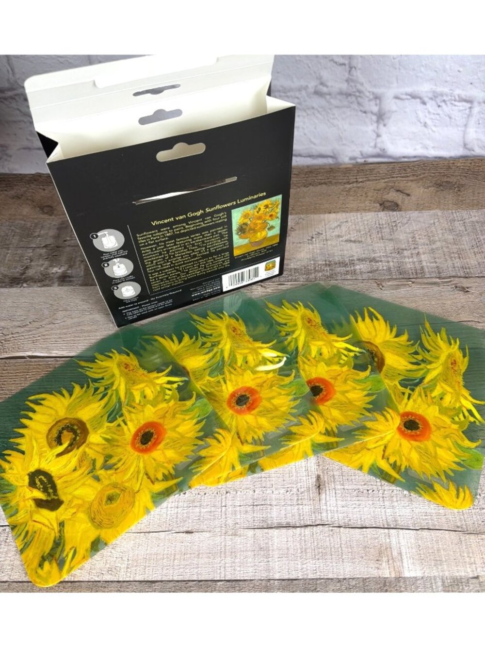 Yellow Flower Luminary Lanterns Set of 4 Floating Flameless LED Candles Reusable - Picture 6 of 9